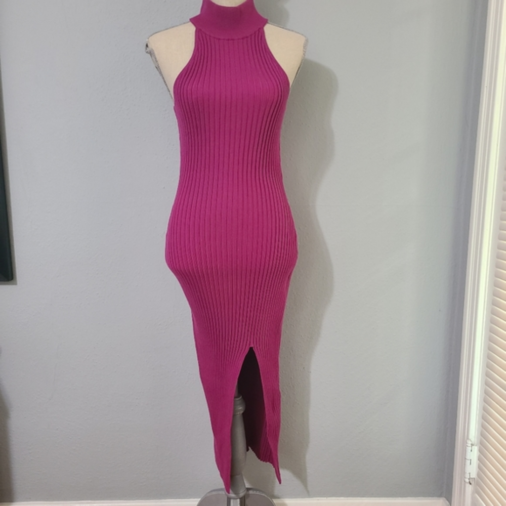 Alexia Admor Naomi Midi Fuschia Dress Sizeβ Med